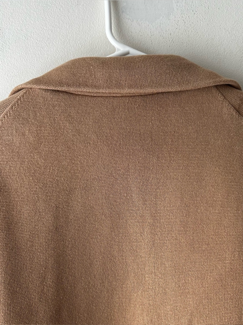 Quince 100% Organic Cotton Knit Blazer Sweater Jacket Camel Tan Large - Picture 9 of 9